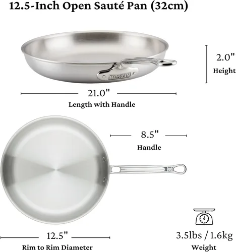 Vista 10 de Thomas Keller Insignia by Hestan - Juego de sartenes de acero inoxidable, compatible con placa de inducción, 11 pulgadas y 12.5 pulgadas