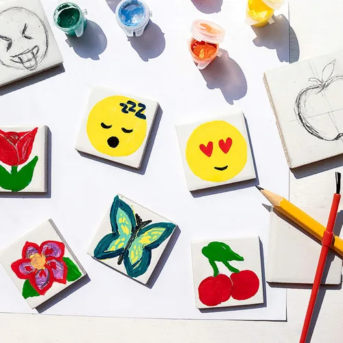 Vista 7 de Creative Kids Arte magnético de mini azulejos: haz tus propios 10 imanes de nevera