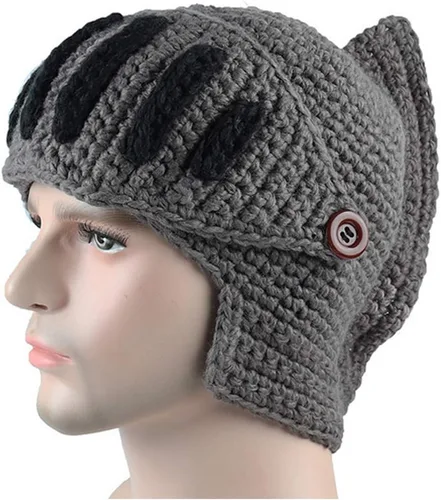 Vista 4 de Creative Barbarian Knit Beard Hat Funny Knit Hat Wig Beanie Hat Beard Facemask