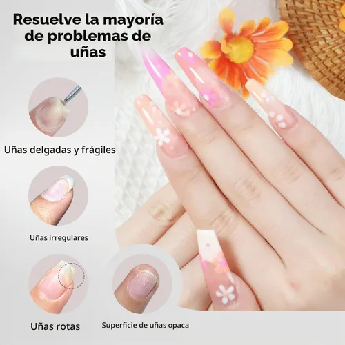 Vista 6 de FZANEST Kit de 2 piezas de gel constructor de base de goma, 0.5 onzas líquidas, 7 en 1, kit de uñas de gel constructor 7 en 1 para reparación