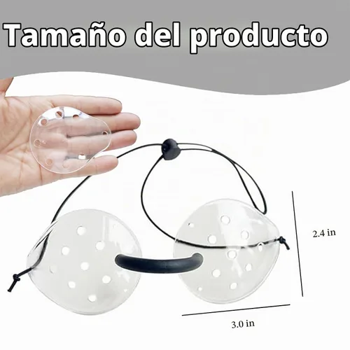 Vista 2 de Protector de ojos transparente para después de la cirugía de cataratas, cómodo, evita el roce con correa elástica extendida, adecuado para todos