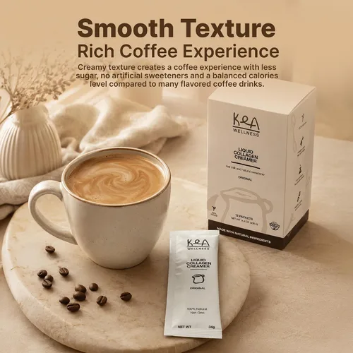 Vista 5 de Crema de café con colágeno líquido totalmente natural, péptidos bovinos y marinos de primera calidad (tipos I, II, III) para cabello, piel, uñas