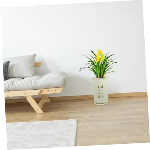 Vista 9 de balacoo Maceta de arcilla morada, maceta de orquídea con platillo con soporte, maceta para suculentas, contenedor pequeño para plantas, decoración