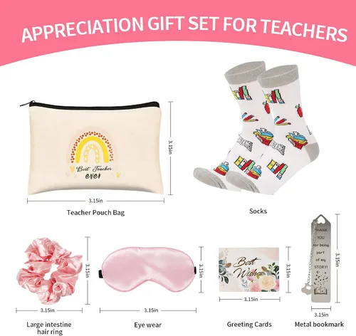 Vista 3 de Kolewo4ever Set de regalo de agradecimiento para profesores, caja de regalo para mujeres, los mejores regalos para profesores para mujeres, gracias