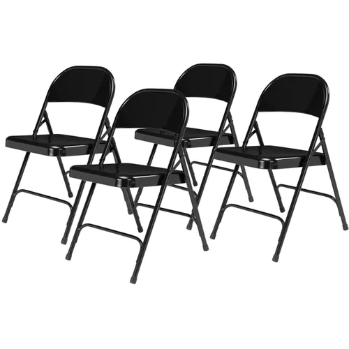 Vista 10 de National Public Seating Silla estándar plegable de acero con tapizado de vinilo. caja x 4, Gris, 4