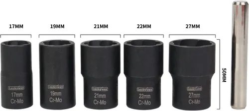 Vista 2 de Luckyway Juego de 6 piezas de dados giratorios removedor de tuercas de oreja, herramienta extractor de pernos métricos y tuercas de oreja
