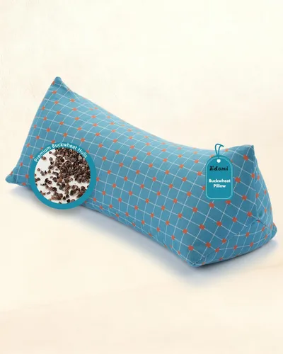 Vista 10 de Almohada cervical de cuello redondo de trigo sarraceno, soporte cervical para personas que duermen de lado y espalda con funda extraíble lavable