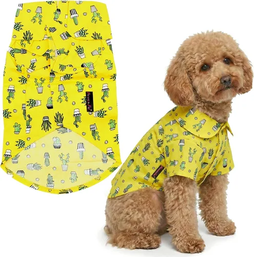 Vista 42 de Parisian Pet Camisa para perro de Amazonia - Ropa de algodón para perros pequeños - Elegante traje tropical para perros - Ropa ligera y suave