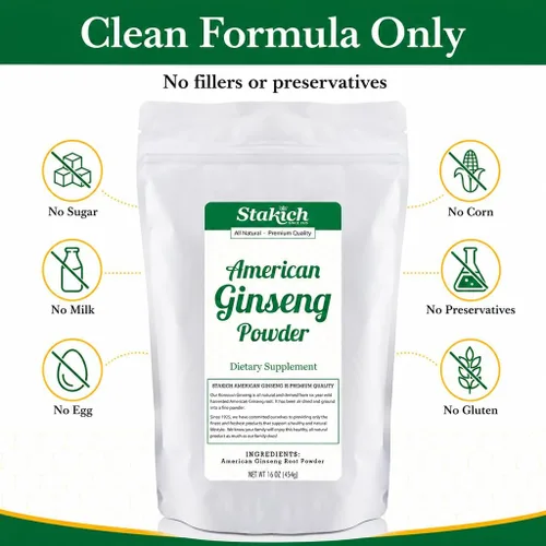 Vista 7 de Stakich Polvo de raíz de ginseng americano, polvo de raíz 100% puro, 1 libra