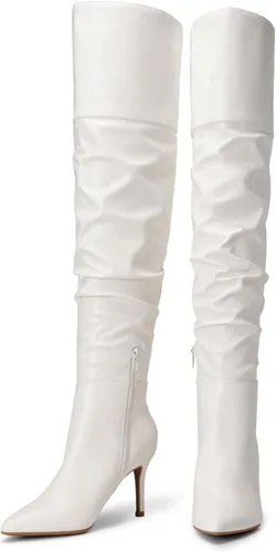 Vista 3 de DREAM PAIRS Botas de tacón alto para mujer, por encima de la rodilla, con punta alta hasta el muslo, tacón de aguja, botas sexis largas para otoño