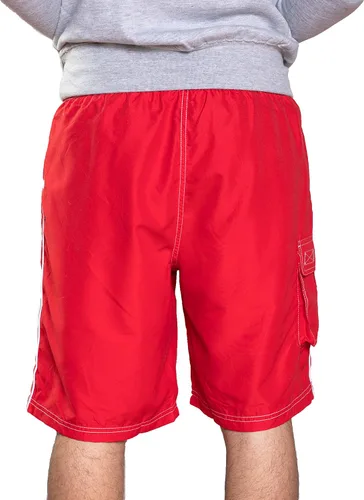 Vista 3 de LIFEGUARD Officially Licensed Red Men's Board Shorts Swim Trunks with Side Pocket, Men and Boys, Great for Beach & Pool