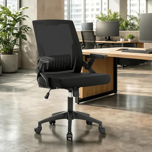 Vista 2 de Ergonomic Office Chair, Home Desk Chair with Flip-Up & Adjustable Armrest, 135° Reclining Tilt Lock, Thickness Cushion Mesh Back Office Chairs for