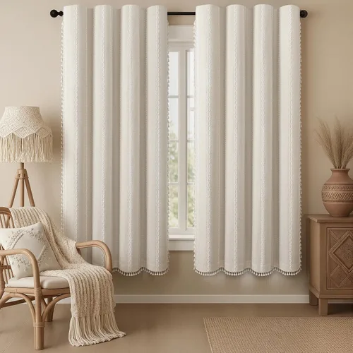 Vista 50 de Cortinas opacas estilo bohemio verde salvia de 96 pulgadas, 2