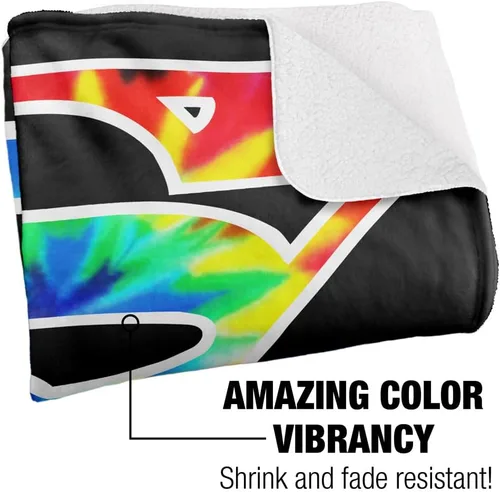 Vista 3 de Superman - Manta de 50 x 60 pulgadas, diseño de teñido anudado con logotipo de Superman sedoso al tacto, manta de sherpa súper suave