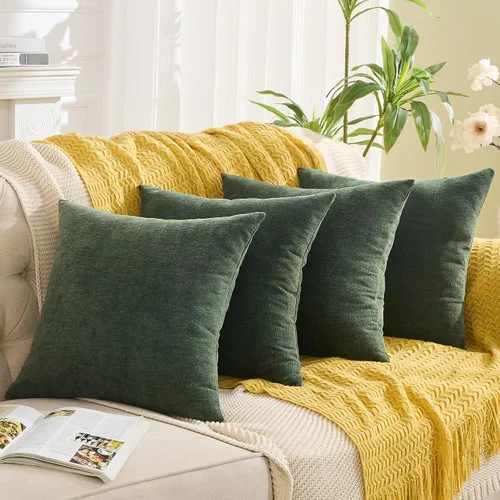 Vista 25 de GAWAMAY - Juego de 2 fundas de almohada decorativas cuadradas de 16 x 16 pulgadas, fundas de almohada de felpilla súper suaves estilo granja