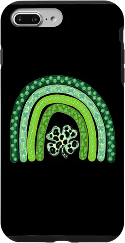 Vista 9 de Funda para iPhone 15, diseño de trébol de cuatro hojas, diseño de leopardo, arco iris, día de San Patricio, para niños