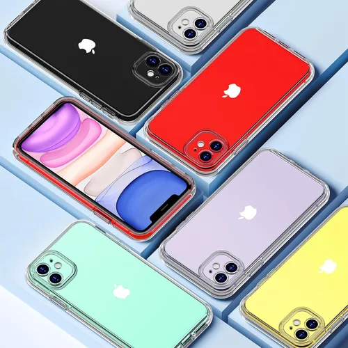 Vista 6 de COOLQO Funda para iPhone 11 con protectores de pantalla, protección contra caídas de grado militar, doble capa de protección resistente a prueba