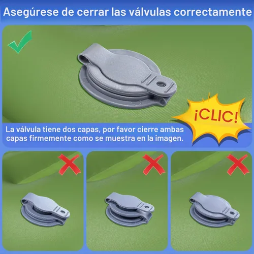 Vista 4 de Colchoneta de dormir doble para campamento, extra gruesa de 5 pulgadas, autoinflable para 2 personas, con bomba de pie integrada, alfombrilla
