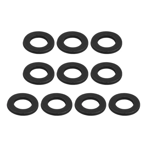 Vista 29 de Uxcell Arandela plana de acero al carbono para pernos M8, 10 piezas M8 x 16 x 1.5mm, aleación de acero negro oxidado de grado 8.8, sujetadores