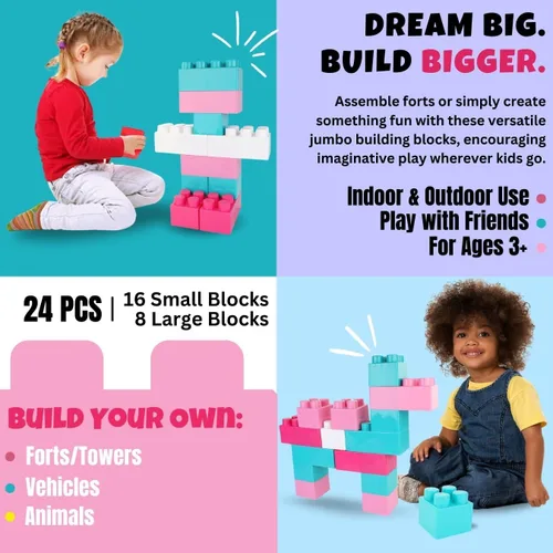 Vista 6 de Liberty Imports - Bloques de construcción gigantes entrelazados para niños pequeños (24 unidades)