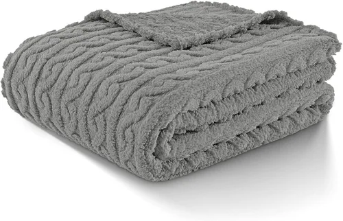 Vista 10 de FY FIBER HOUSE Manta de vellón – Diseño de patrón 3D, manta Sherpa para campamento, viajes, cálida, súper suave, esponjosa, acogedora, decorativa