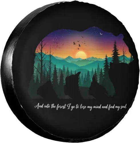 Vista 6 de 70s Groovy Hippie Retro Spare Tire Cover Wheel Protectors Dust-Proof Wheel Tire Cover Fit Trailer, Rv, Sand Many Vehicle 14inch