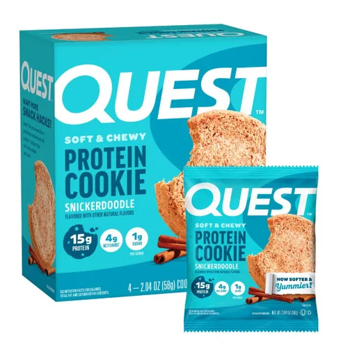 Vista 13 de Quest Nutrition Galleta de proteínas con chispas de chocolate, 15g de proteína, 1g de azúcar, 2g de carbohidratos netos, apta para ceto, alta