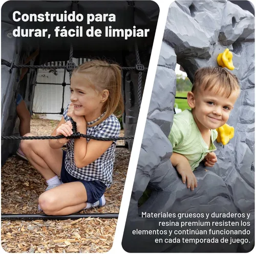 Vista 5 de Step2 Skyward Summit para niños, juego de pared de escalada para niños pequeños, edades de 4 a 8 años, fácil de montar, parque infantil al aire