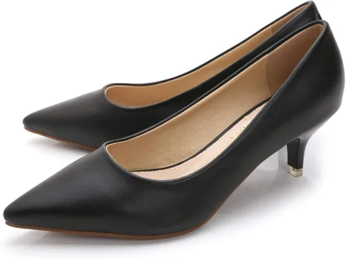 Vista 2 de Stunner Zapatos de tacón bajo con punta puntiaguda de moda clásica para mujer