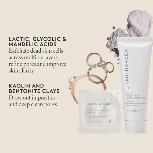 Vista 4 de SHANI DARDEN SKIN CARE Exfoliante Triple Ácido, Exfoliante Facial de 2 Pasos con Ácidos Mandélico, Láctico y Glicólico, Mascarilla Neutralizante