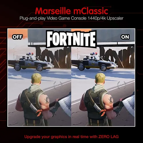 Vista 2 de Marseille mClassic - Consola de videojuegos Plug-and-Play 1440p4K Upscaler - Actualiza tu tarjeta gráfica en tiempo real sin retraso para Nintendo