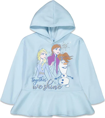 Vista 2 de Disney Frozen Olaf Princess Anna Queen Elsa Girls Fleece Hoodie and Leggings Outfit Set Toddler to Big Kid