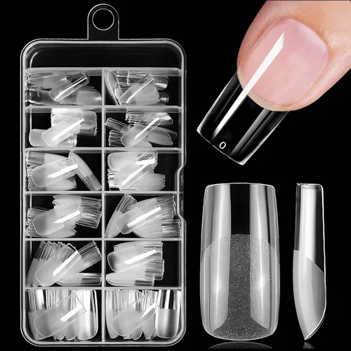 Vista 16 de 240 piezas de puntas de uñas de gel extra cortas de almendra, uñas postizas de almendra claras, XS, puntas de uñas cortas de almendra, uñas