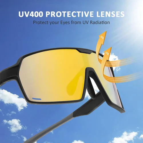 Vista 7 de Karsaer Lentes de sol deportivos de gran tamaño para hombres y mujeres, lentes de protección UV de marco grande, ideales para béisbol, correr