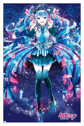 Vista 12 de Hatsune Miku - Póster de pared de flores, 34 pulgadas de largo x 22.4 pulgadas de ancho, versión premium sin marco