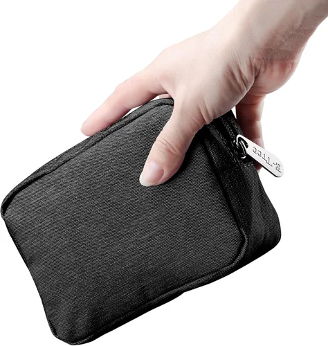 Vista 11 de Bolsa de maquillaje E-Tree, estuche mediano de viaje con cremallera para bolso, estuche de cosméticos con cepillo para el cuidado de la piel
