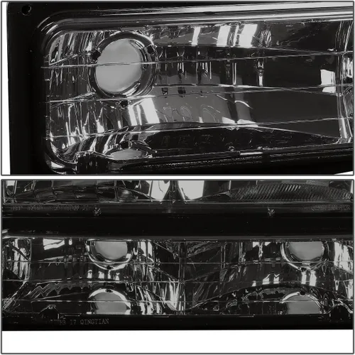 Vista 3 de DNA Motoring Conjunto de faros delanteros (lado del conductor y del pasajero), Compatible con 92-99 Chevy GMC C/K 1500 2500 Suburban Yukon