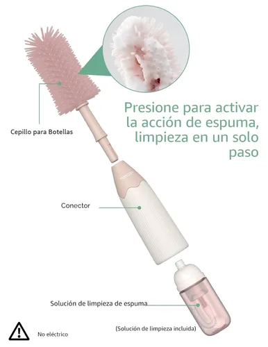 Vista 3 de Momcozy Kit de cepillos para botellas Pink & Momcozy - Líquido de limpieza para cepillos de botellas