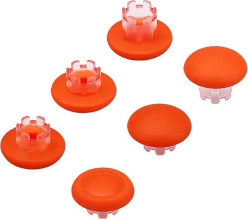 Vista 6 de IKPEK Palancas de repuesto 6 en 1 para controlador de borde PS5, tapas intercambiables naranja transparente para PS5 Edge Controller