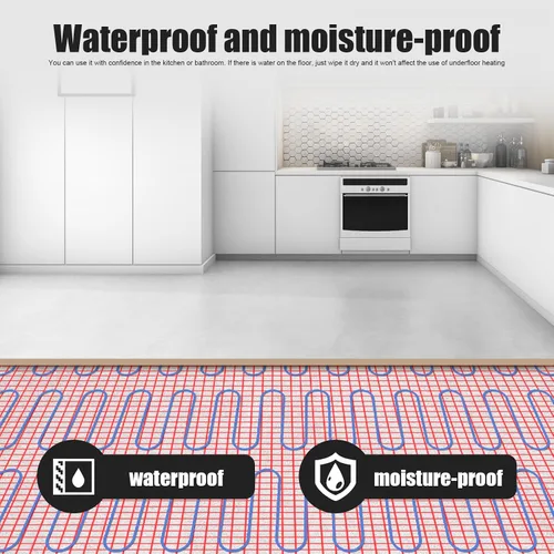 Vista 7 de hatleues Alfombrilla de calefacción de piso, 32 pies cuadrados con termostato programable digital y parte trasera adhesiva, cuatro modos de control