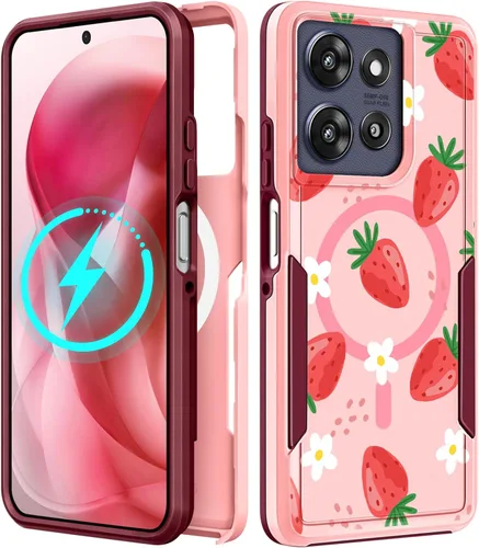 Vista 18 de Funda para Moto G 5G 2024 – Compatible con MagSafe para mujeres y niñas, bonita funda protectora magnética para teléfono, diseño femenino Kawaii