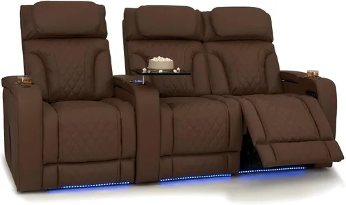 Vista 69 de Seatcraft Luminis 365 - Asiento de cine en casa (fila de 2 biplazas), color carmesí