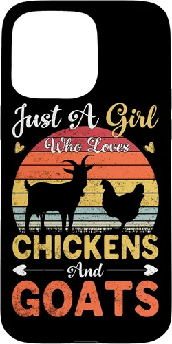 Vista 31 de Funda de regalo vintage con texto en inglés «Just A Girl Who Loves Chickens and Goats Farmer» para iPhone 17