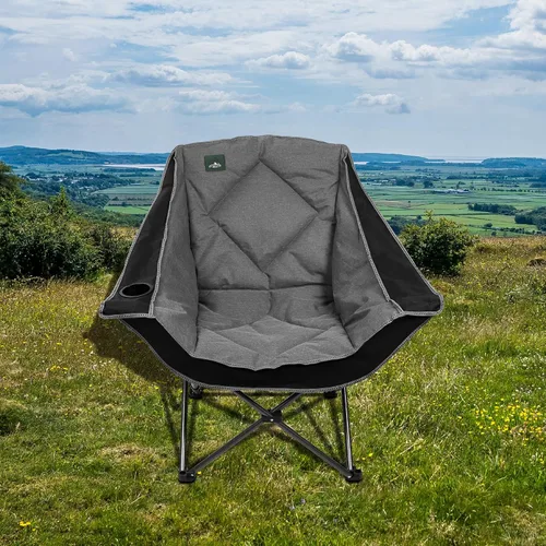 Vista 6 de Northroad Silla de camping plegable de gran tamaño, silla de césped acolchada para exteriores con soporte para tazas, bolsa de transporte