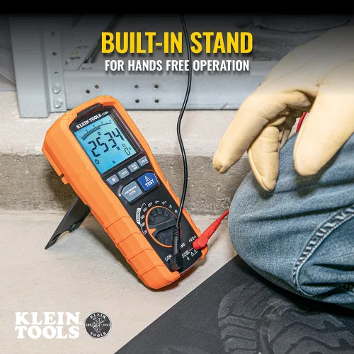 Vista 4 de Klein Tools ET600 Multímetro, Probador de Aislamiento Megohmímetro, Resistencia de 4000 Ohms, 125V/250V/500V/1000V, Multímetro Automático de Rango