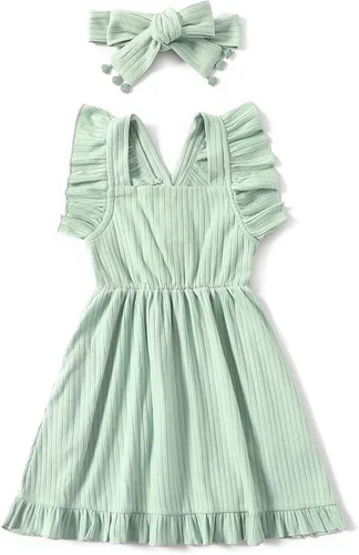 Vista 6 de IFFEI Mommy and Me - Vestido largo a juego sin mangas con diadema para madre e hija