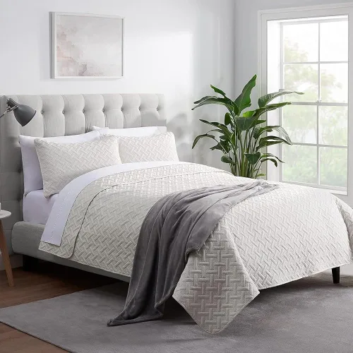 Vista 3 de SERTA Manta acogedora de felpa gruesa y mullida súper suave y ligera para cama, sofá o viajes, tamaño individual (60 x 80 pulgadas), color gris