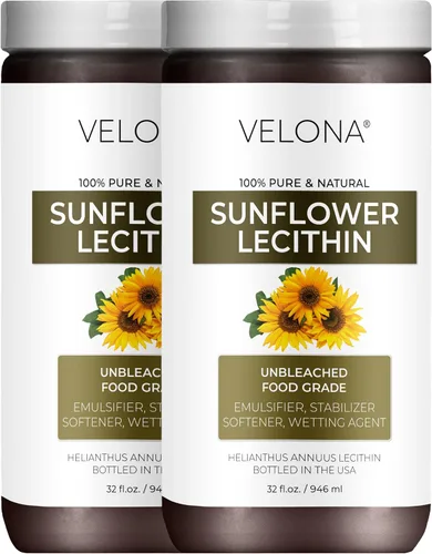 Vista 10 de velona Lecitina líquida pura de girasol, 2 onzas líquidas, grado alimenticio, sin blanquear, emulsionante, estabilizador, suavizante, suavizante