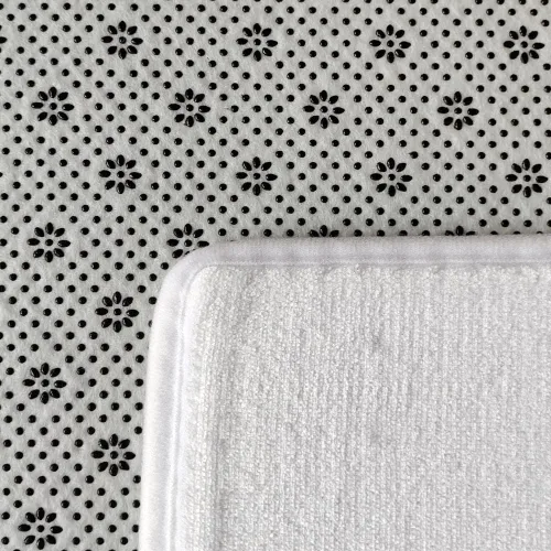 Vista 6 de Tapetes clásicos de baño a cuadros blancos y negros para baño, antideslizantes, absorbentes, suaves, de microfibra de felpa, tapete decorativo