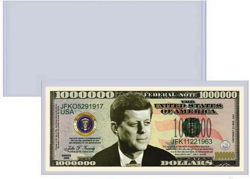 Vista 3 de John F. Kennedy (JFK) Million Dollar Bill – Bono de 10 contar con clara visualización & Cristóbal Colón Bill